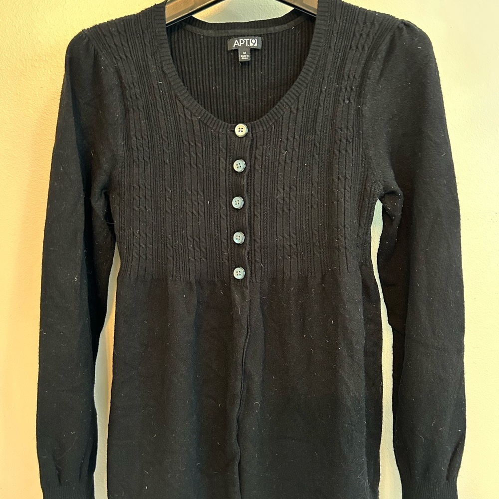 Apt. 9 Black Ribbed Knit Sweater
